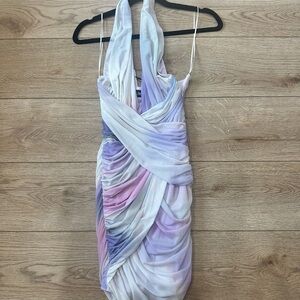 Zara Multicolor Draped Mini Dress